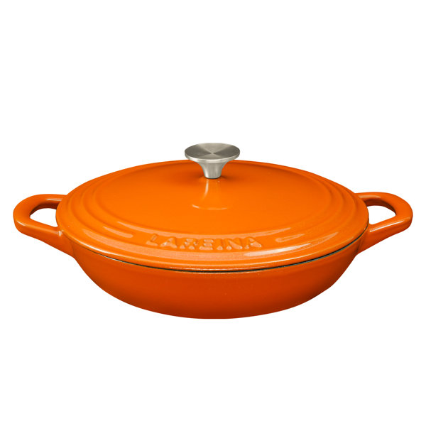 Lareina Enameled Cast Iron Braiser with Lid and Dual Handles & Reviews